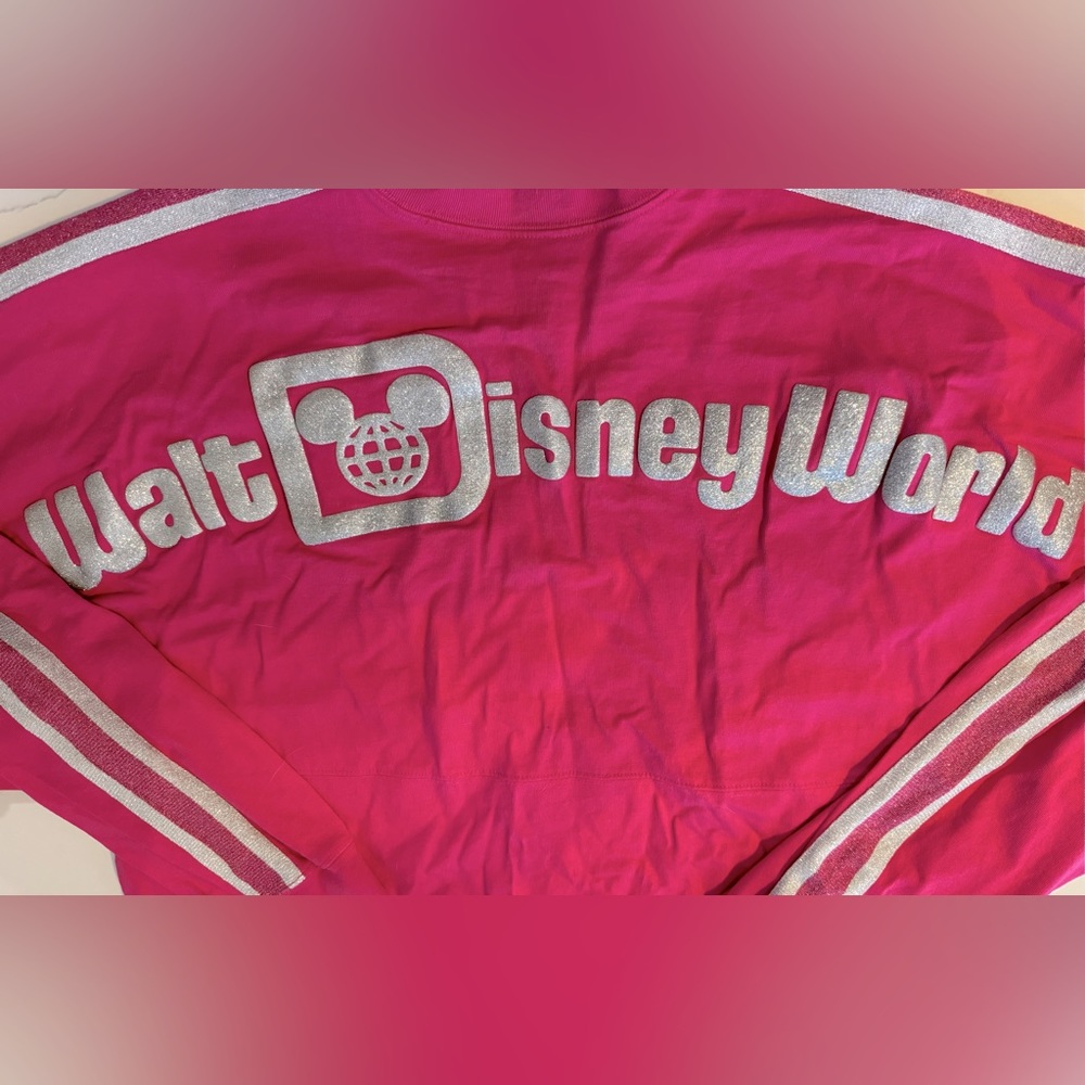 Disney Spirit Jersey. Hot Pink and Silver. Size XL.